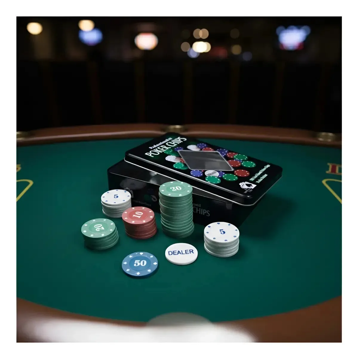 Jogo Poker Chips Profissional 100 Fichas Numeradas + Dealer Colorido