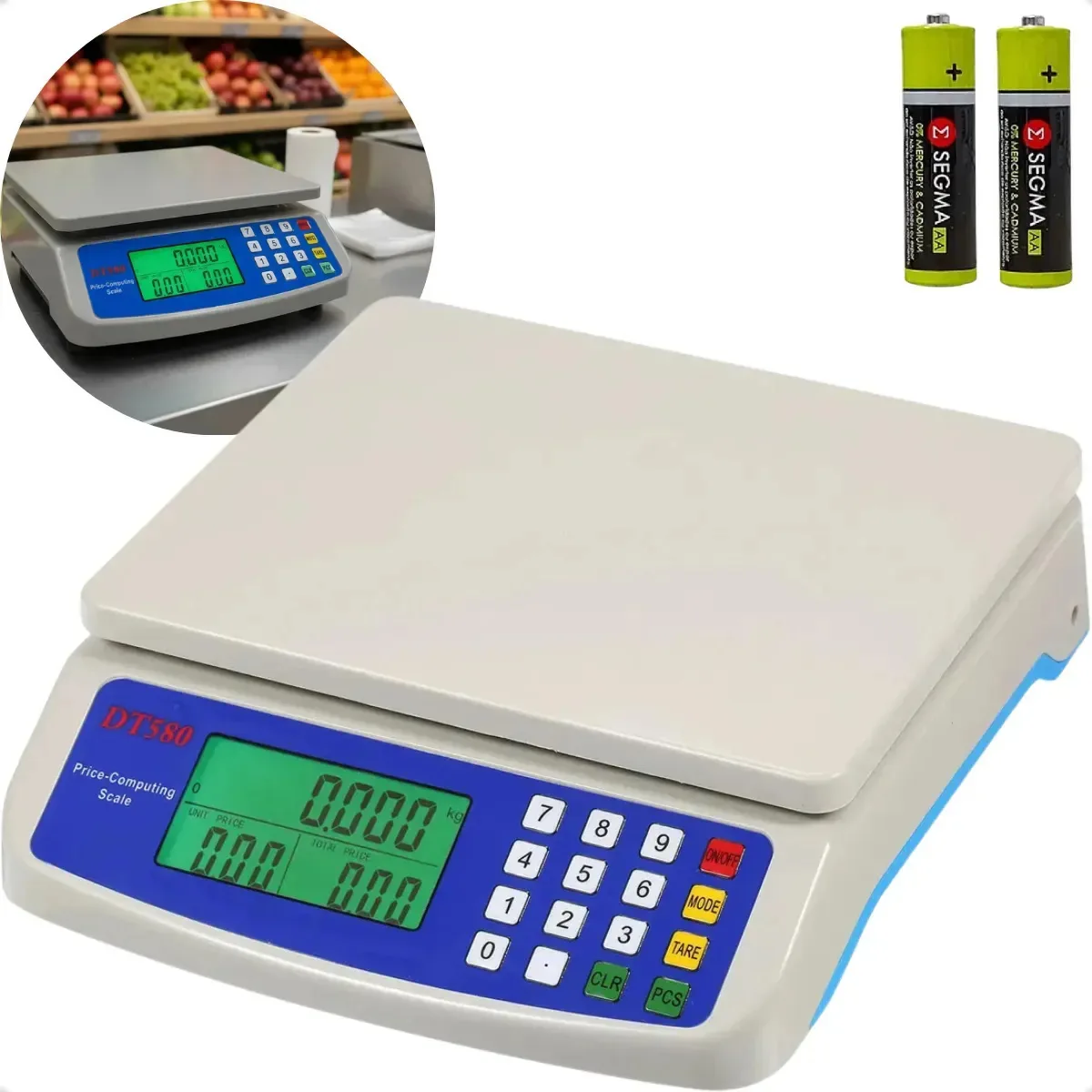Balança Digital Eletrônica Comercial e Contadora de Peças 30kg Precisão 1g Mercado Profissional Sem Fio Ex Decor