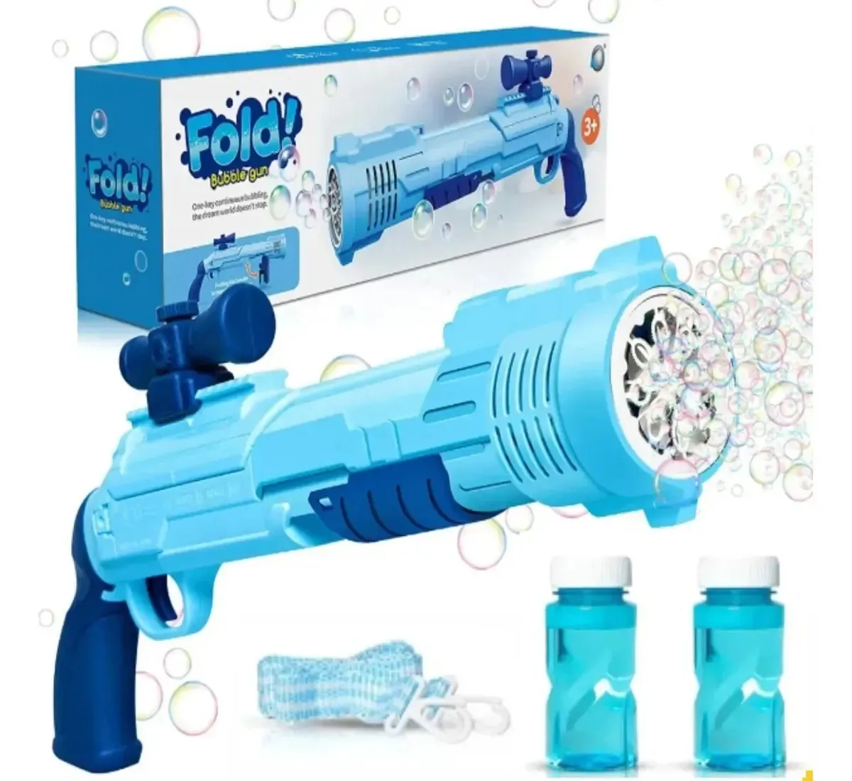 Brinquedo Metralhadora Divertida Lança Bolhas De Sabão Refil Azul