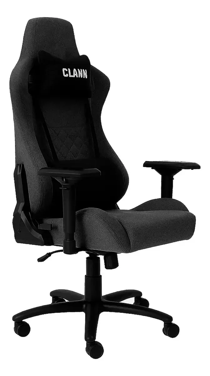 Cadeira Gamer Clanm Heavy Duty Preta Ergonômica Reclinável Preto