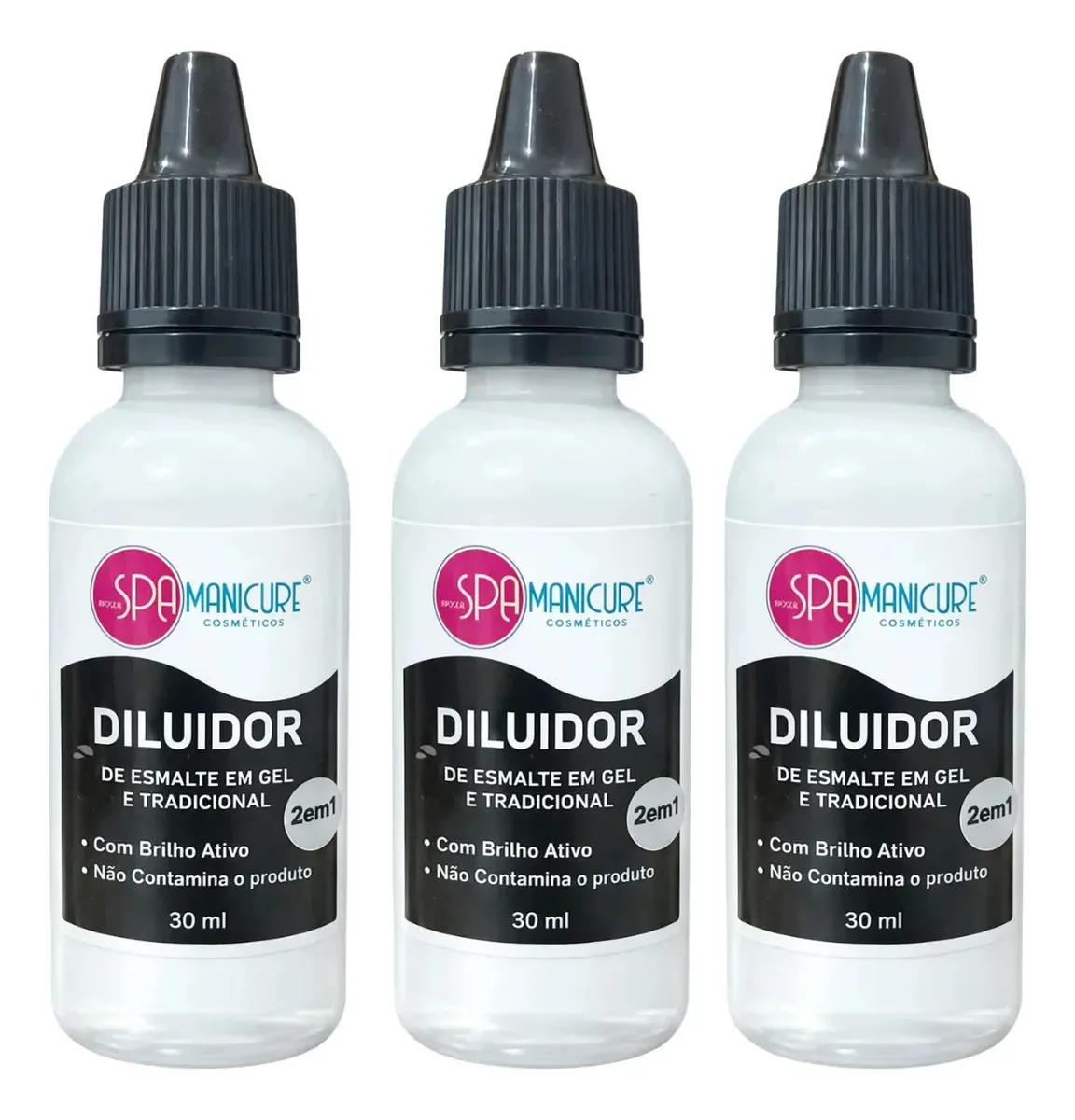 3 Diluidores De Esmaltes Spa Manicure 30ml Amolece Recupera