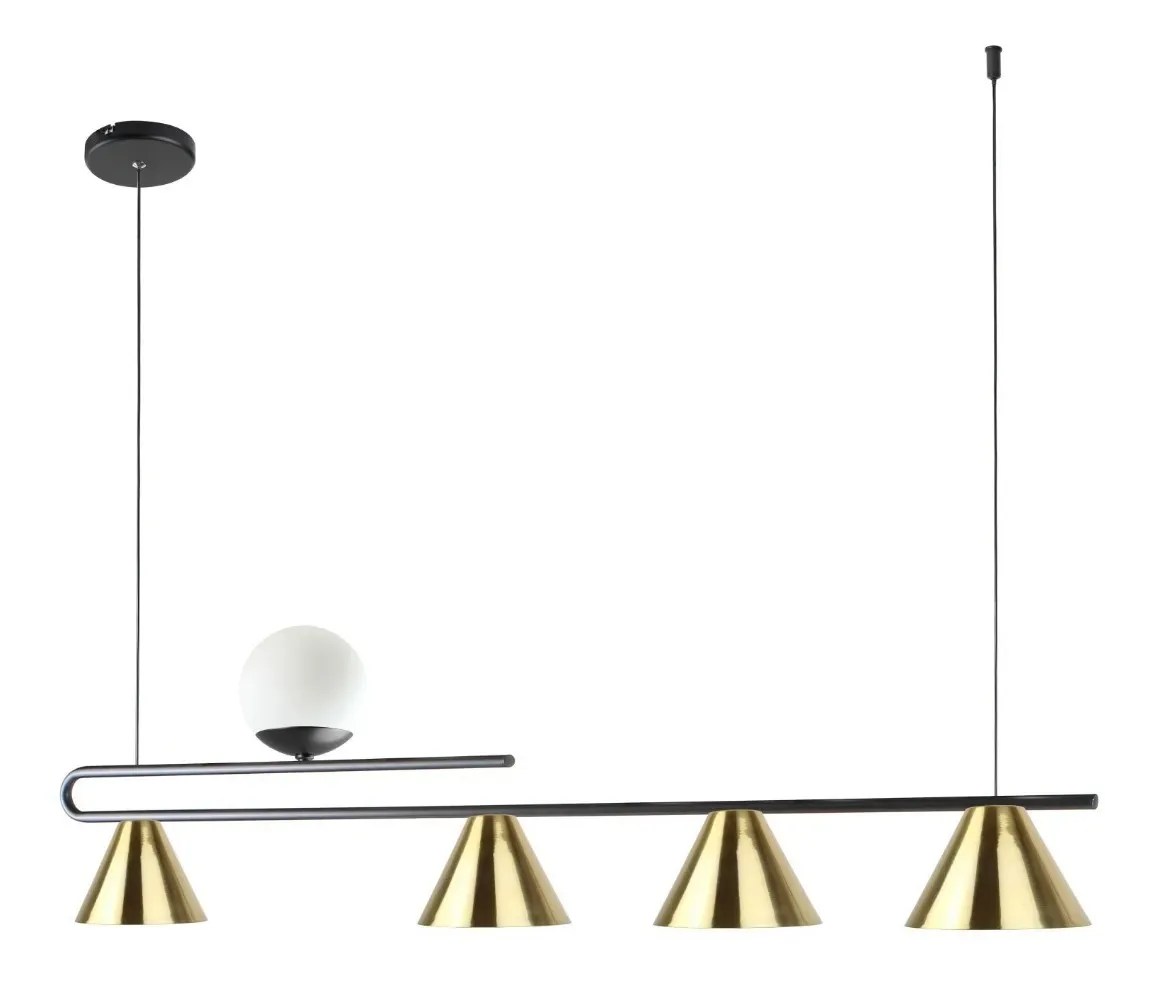 Pendente Filadélfia Preto E Dourado Lixado Globo Leitoso Preto/dourado