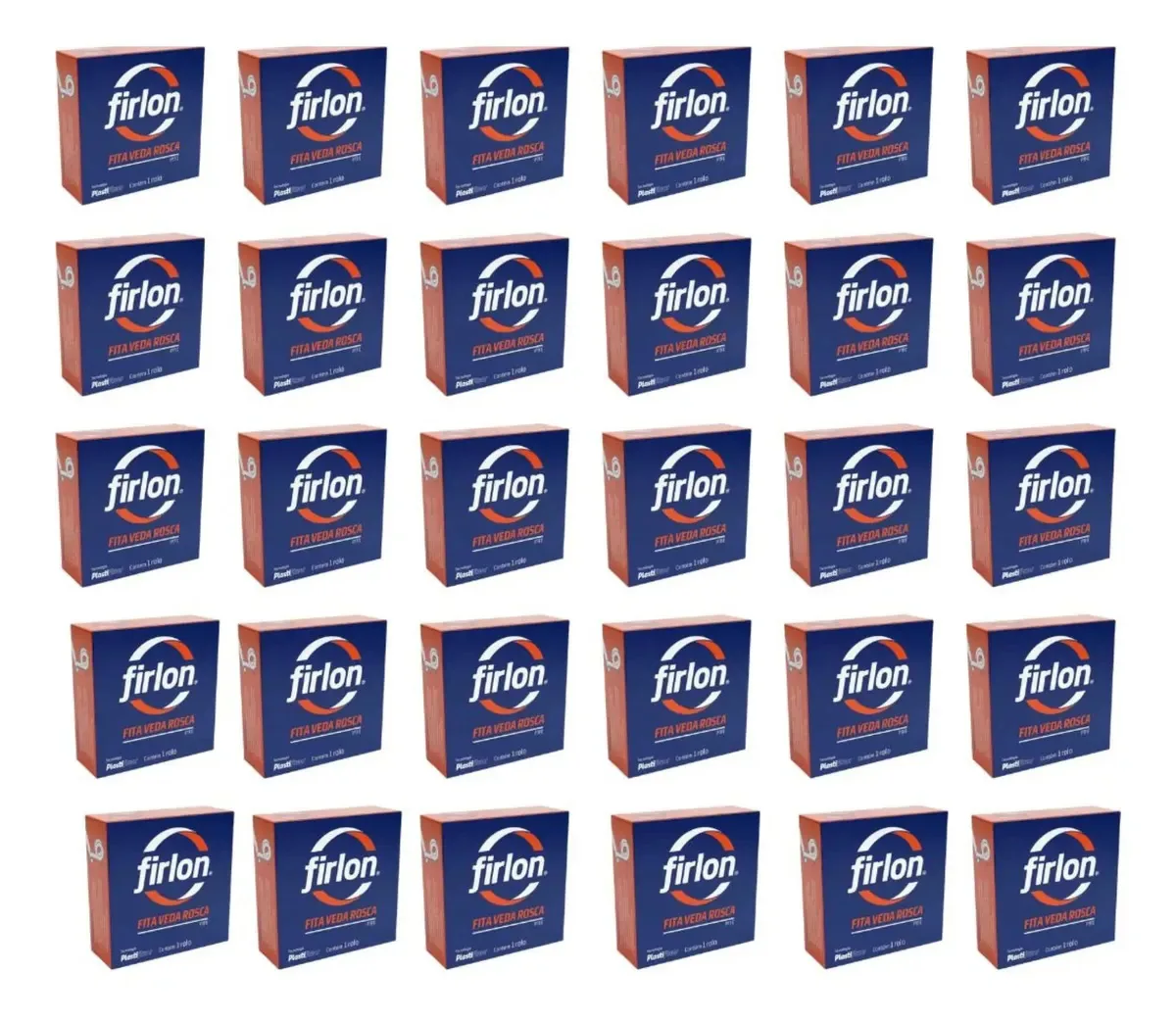 Kit 30 Fita Veda Rosca 18mm X 50 Metros Firlon Branco Branco