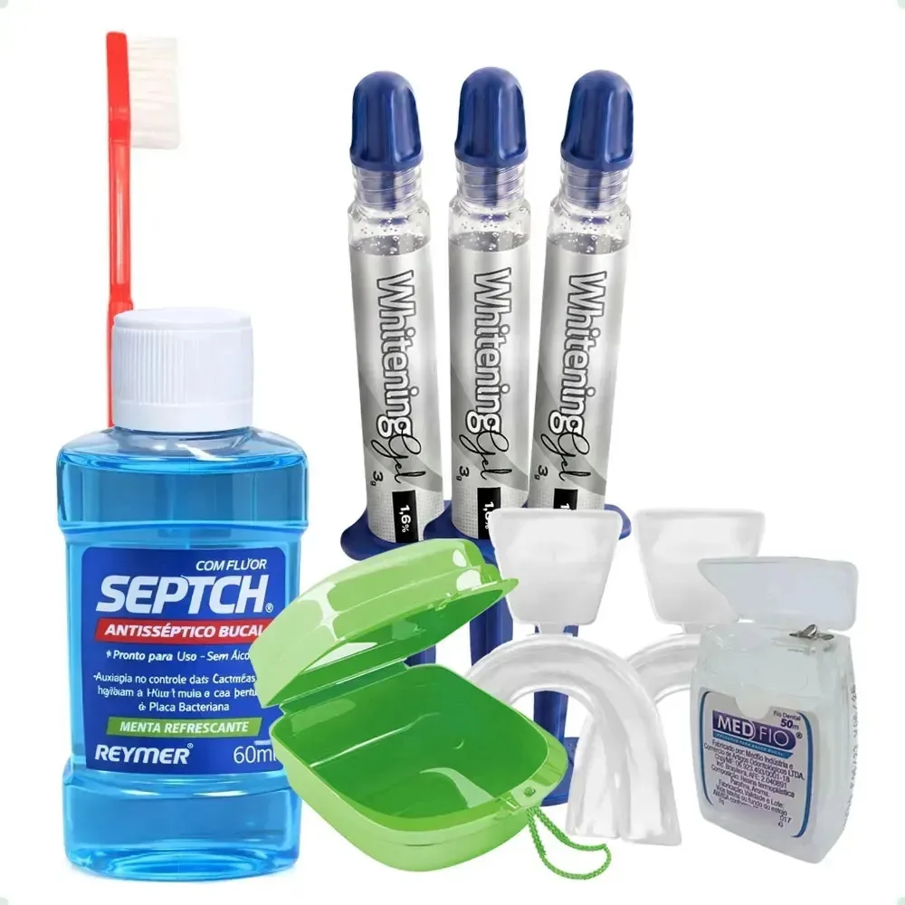 Kit Cuidados Bucais 360 Clareamento 16 Higiene Oral Completa