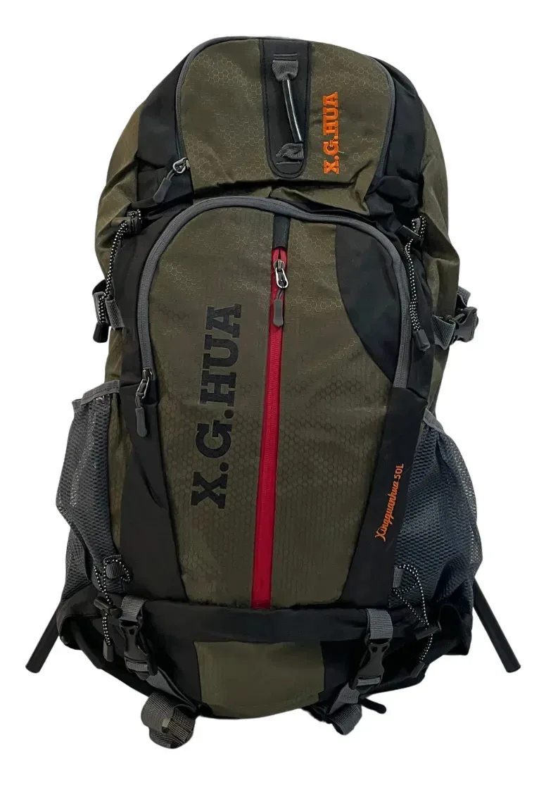 Mochila De Trilha Montanhismo 60x35x25cm Preto Em Nylon