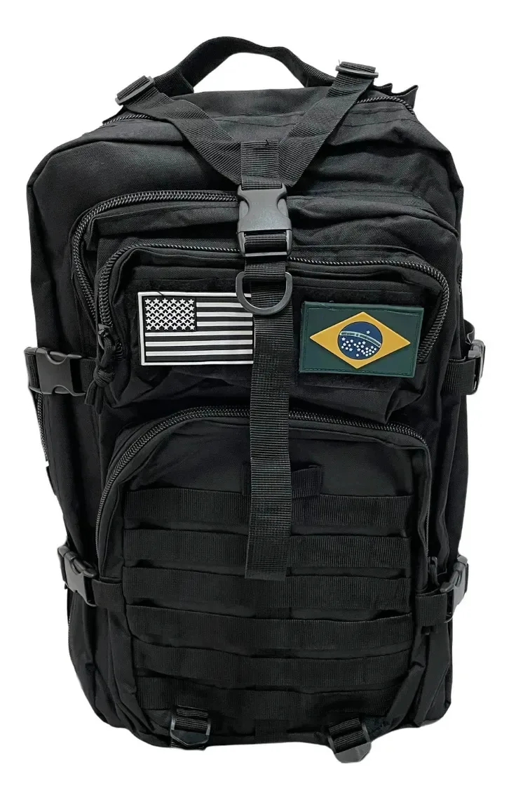 Mochila Esportiva Nylon para Montanhismo de 35 L na Cor Preta