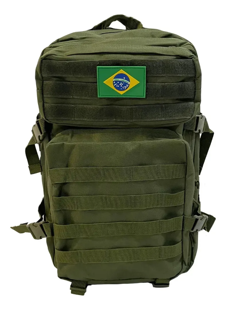 Mochila Verde Trilha, Montanhismo Camping 48x31x31cm Nylon Verde Liso