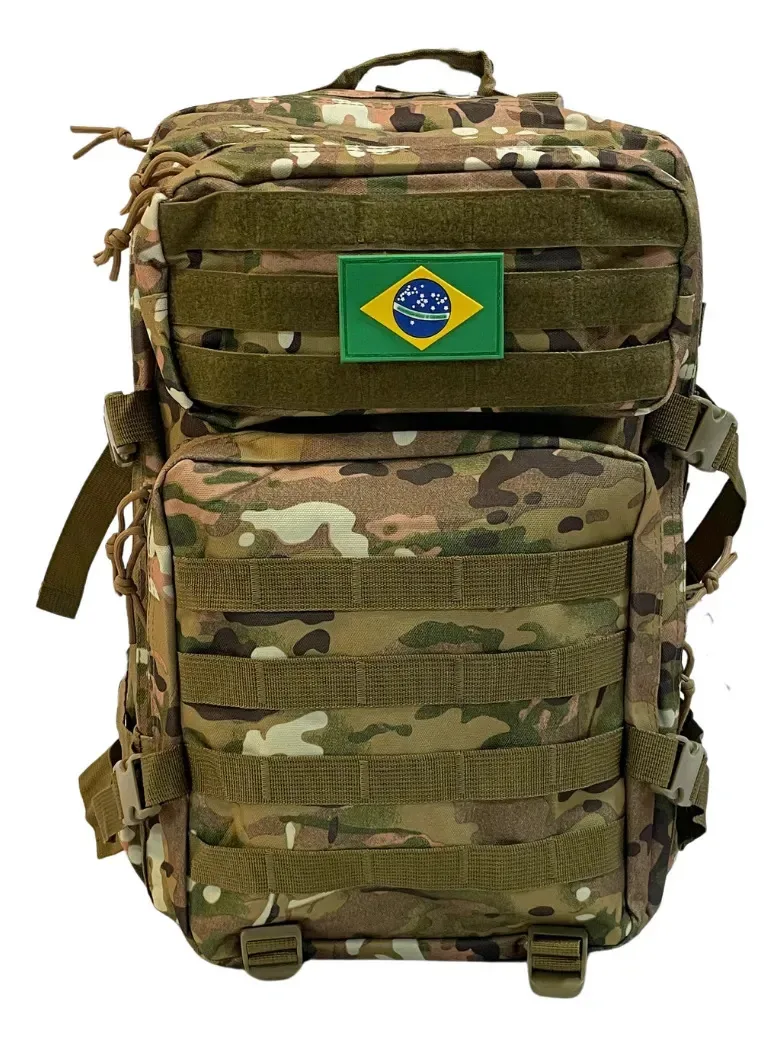 Mochila Camuflada Montanhismo E Camping 48x31x31cm Em Nylon Camuflado