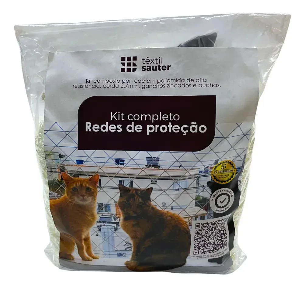 Rede De Proteção Para Crianças Kit Completo 2,00x1,20 Branca Branco