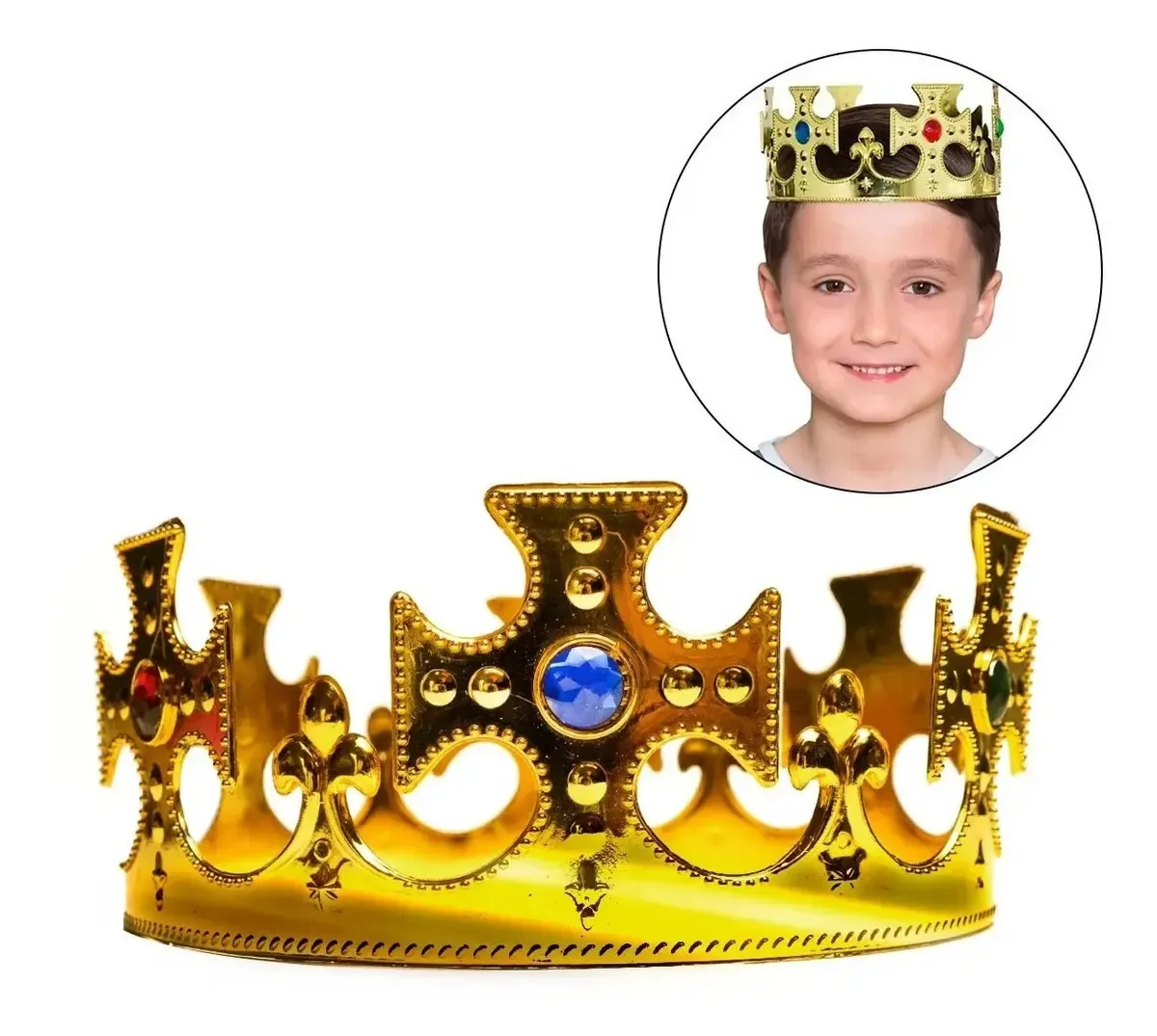 Kit com 10 coroas reais em ouro, prata, cor dourada Reyes E62