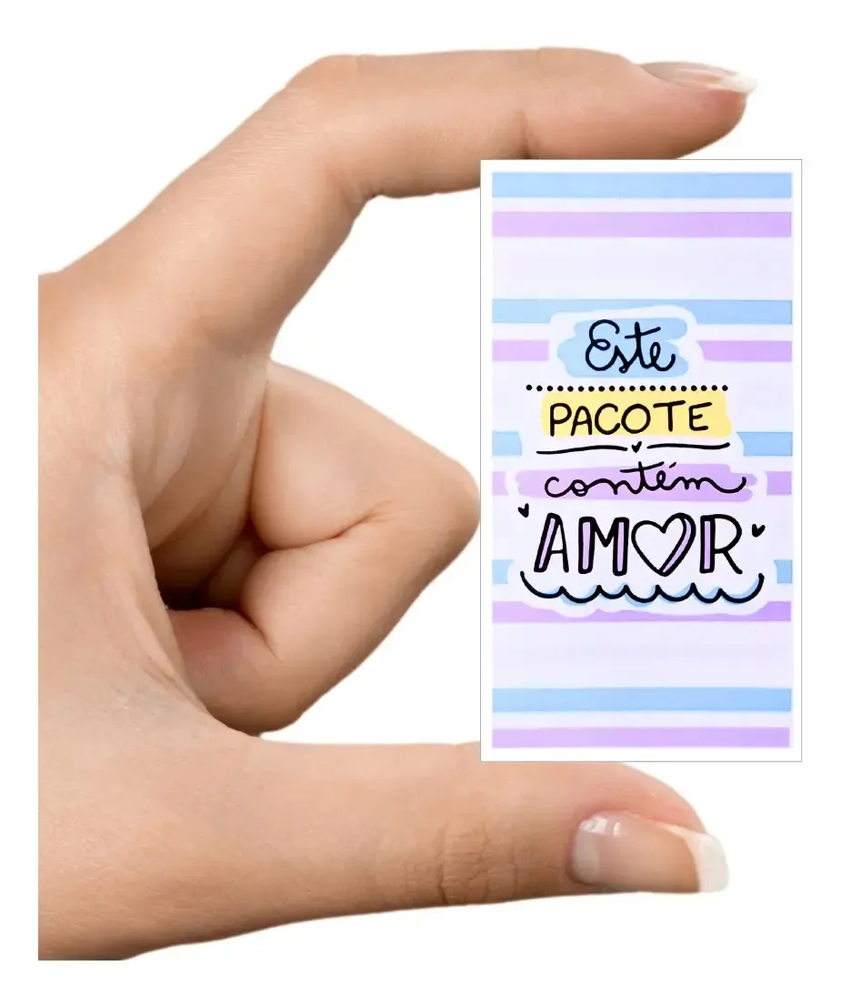 50 Mini Cartões Este Pacote Contém Amor 4 X 7,5 Cm