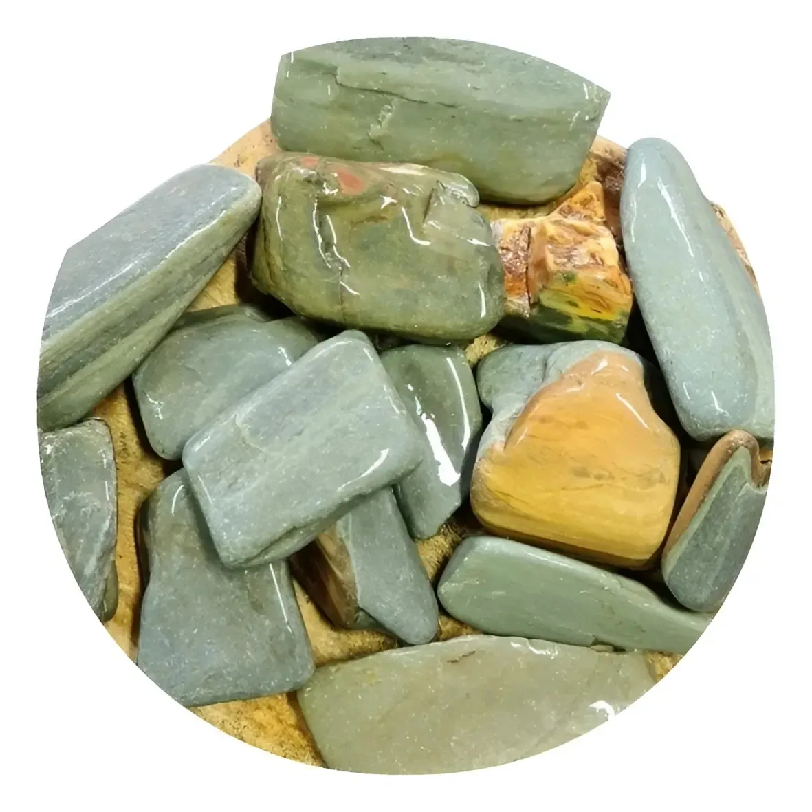 Pedras Ornamentais Seixo Verde Tropical Brasil 5 Kg Verde 4 Cm 11 Cm
