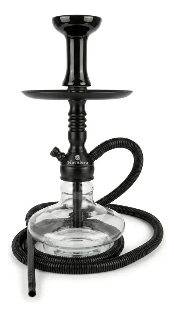 Kit Narguile Completo Vaso Piteira Rosh Mangueira Antichama Preto