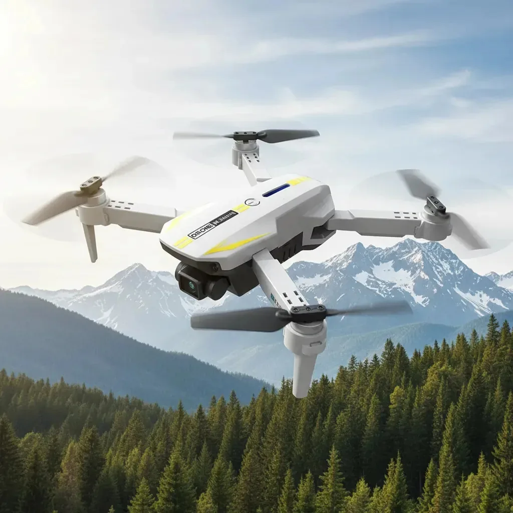 Drone Com Câmera Dupla Wifi Controle E Tela Alcance 1000m Cinza