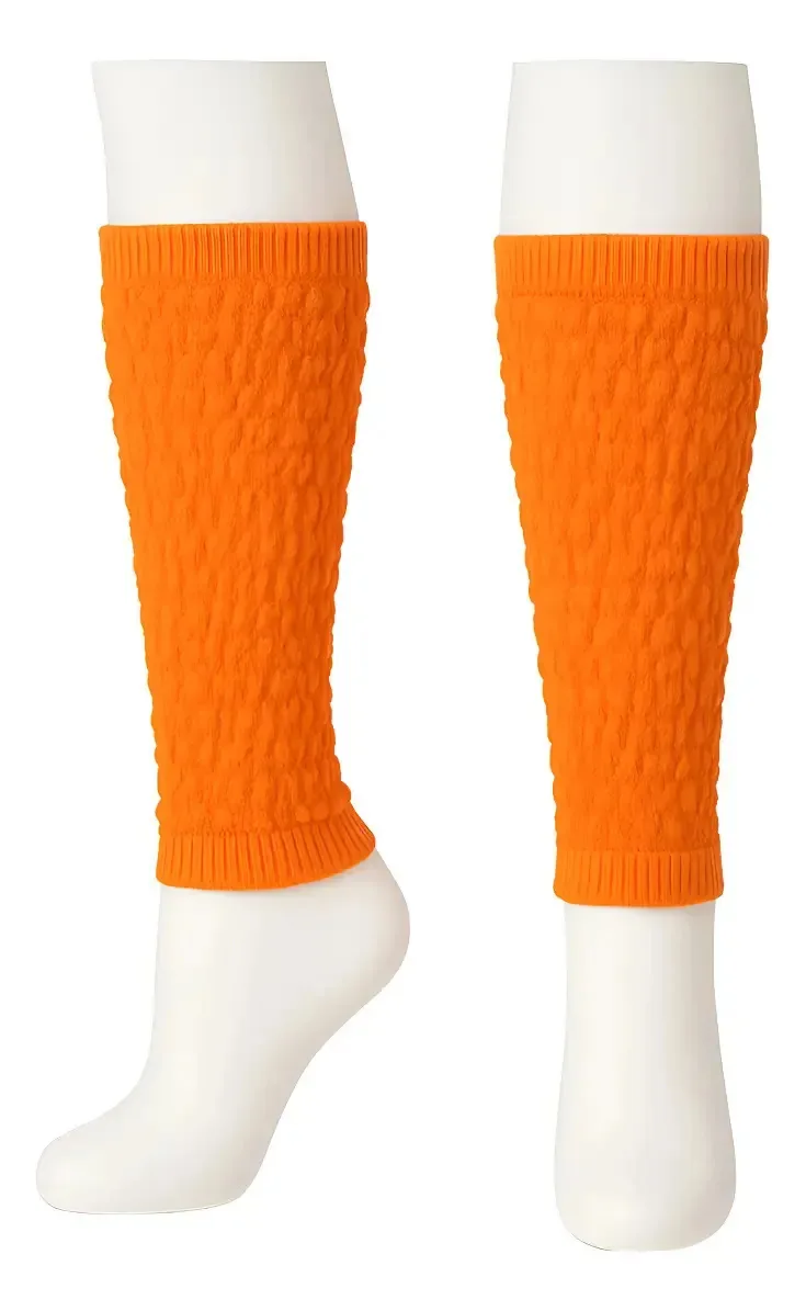1 Par De Meia Polaina Academia Fitness Aeróbica Cores Ballet Cor Laranja Desenho do tecido Lisa Tamanho Único