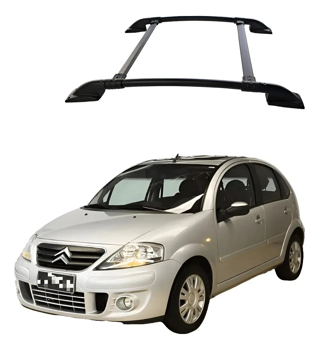 Rack De Teto Bagageiro C3 2002 A 2012 Preto