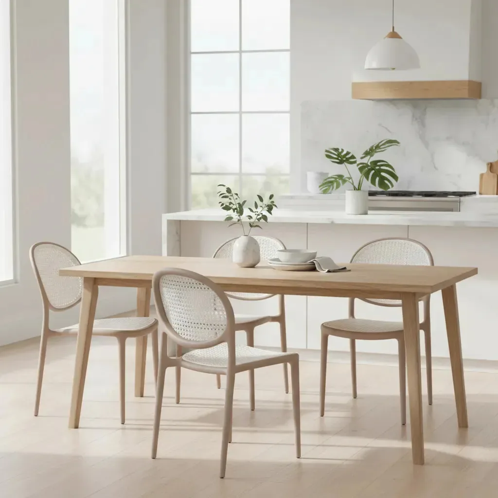 4 Unid Cadeiras Palha Artificial Design Moderno Rattan Dubai Palha Artificial Nude Branco