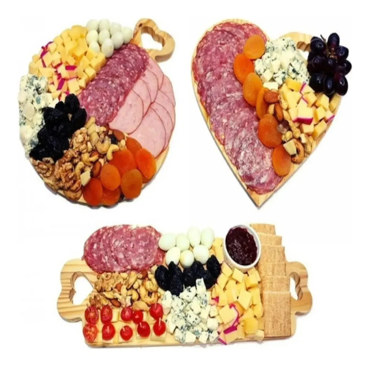 Kit Com 3 Tábua De Cortar Carne Para Churrasco E Frios Marrom-claro