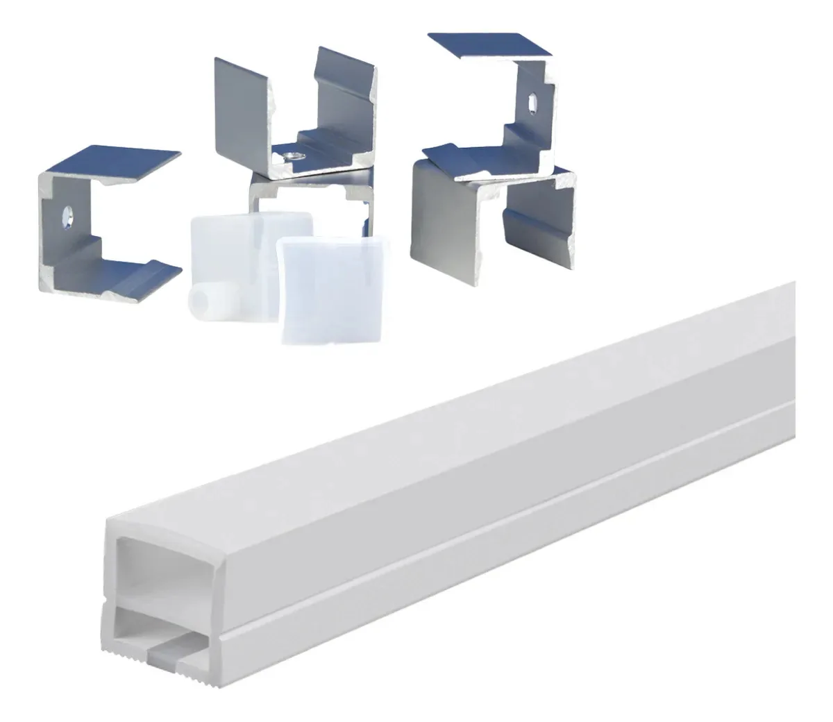 Perfil Fita Led Flexivel Silicone Sobrepor 20mm 15m Completo