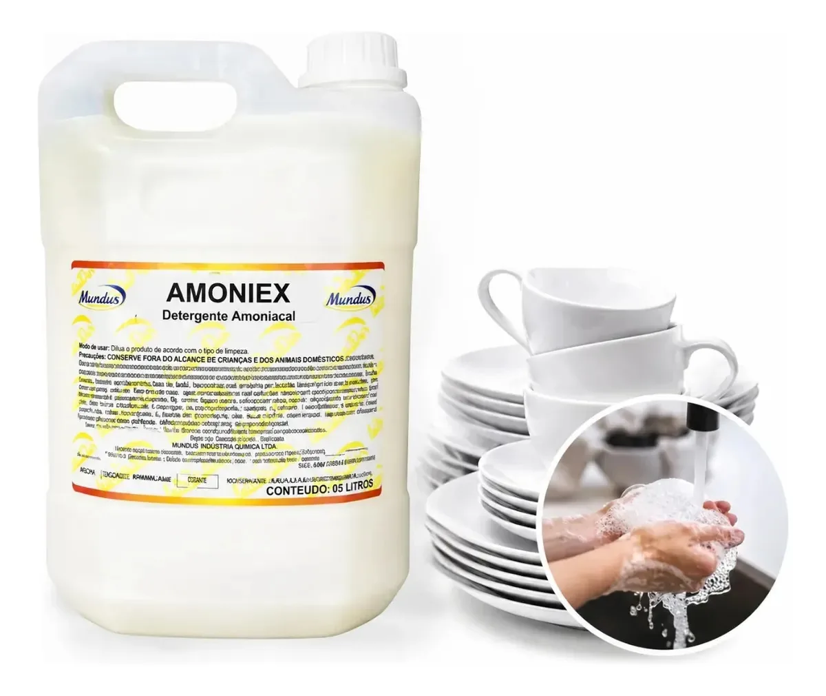 Detergente Amoniacal 5l Mundus Pisos Fogão Lava Louças