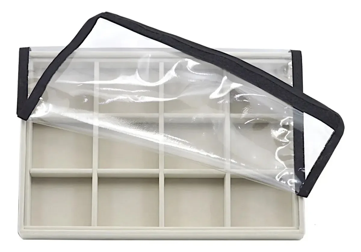 Bandeja Porta Joias Média Com Capa Cor Off-white