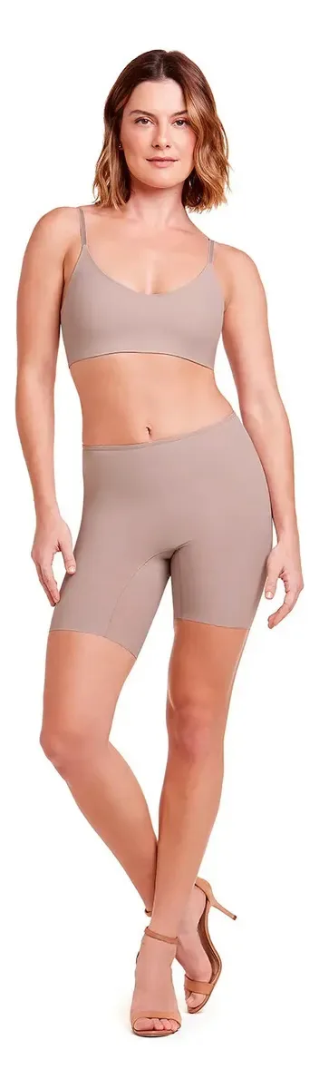 Bermuda Lingerie Para Usar Sob Vestidos Roupas Sustentação Cor Nude Tamanho G