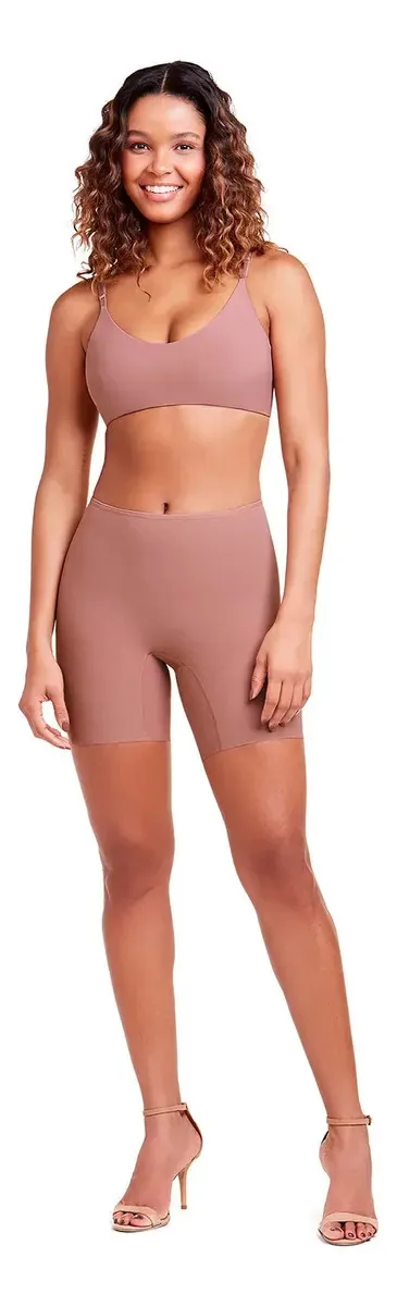Bermuda Lingerie Para Usar Sob Vestidos Roupas Sustentação Cor Nude SAMAUMA Tamanho GG