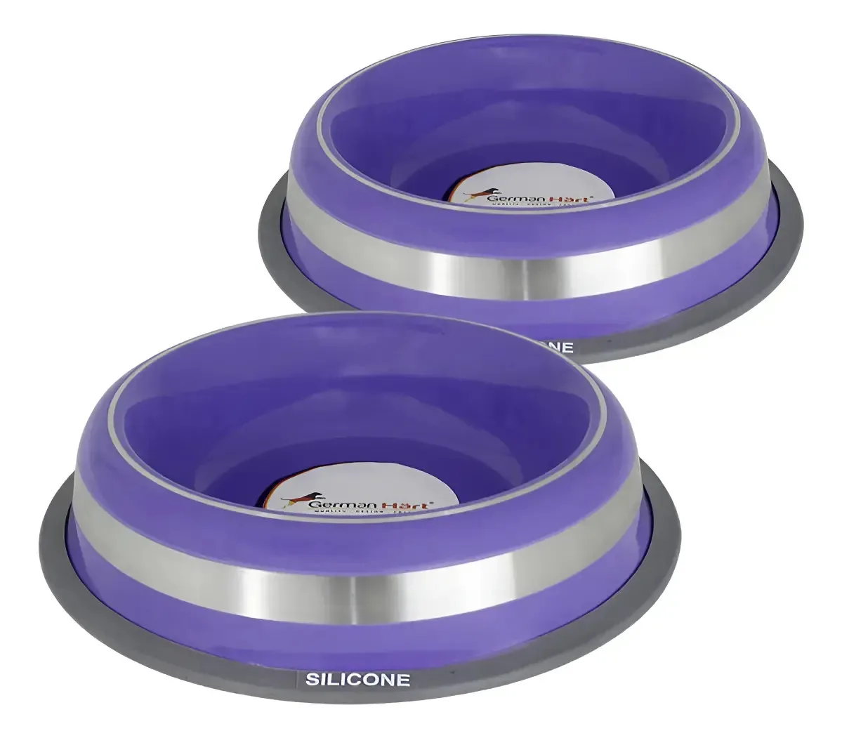 Kit 2 Comedouros Inox Prestige Roxo 850ml - Antiderrapante