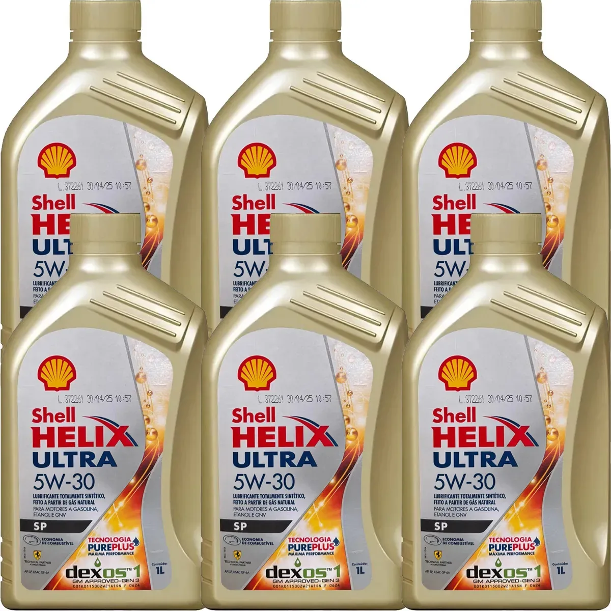 Kit 6 Oleo Motor Lubrificante Shell Ultra 5w30 Sp