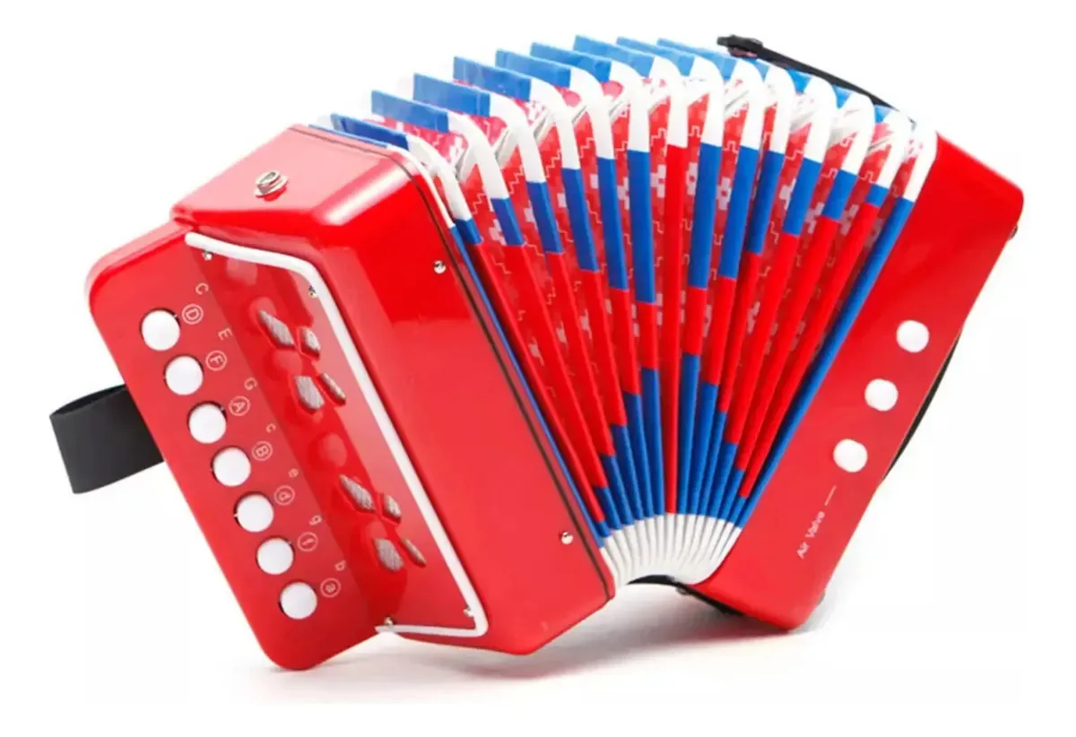 Acordeon Sanfona Gaita Acordeão Infantil Semi-profissonal Cor Vermelho