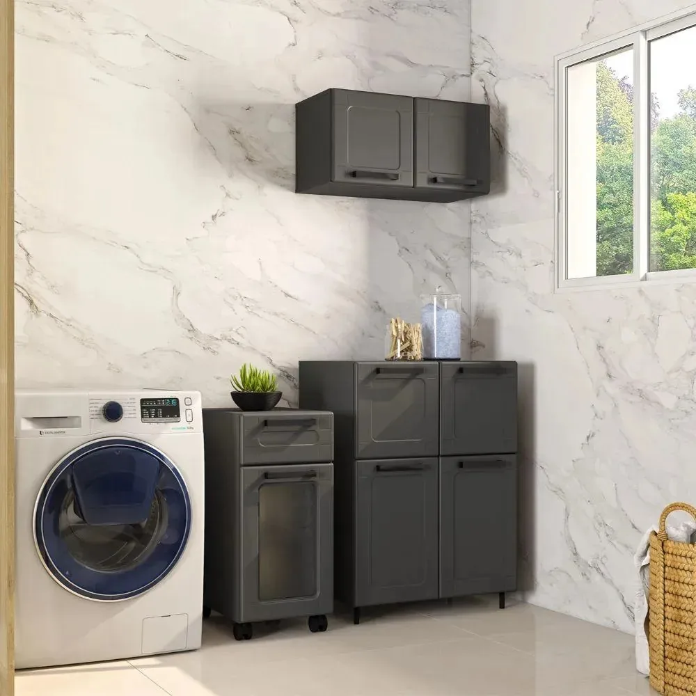 Conjunto Modulado Lavanderia Área De Serviço Multi Bertolini Grafite