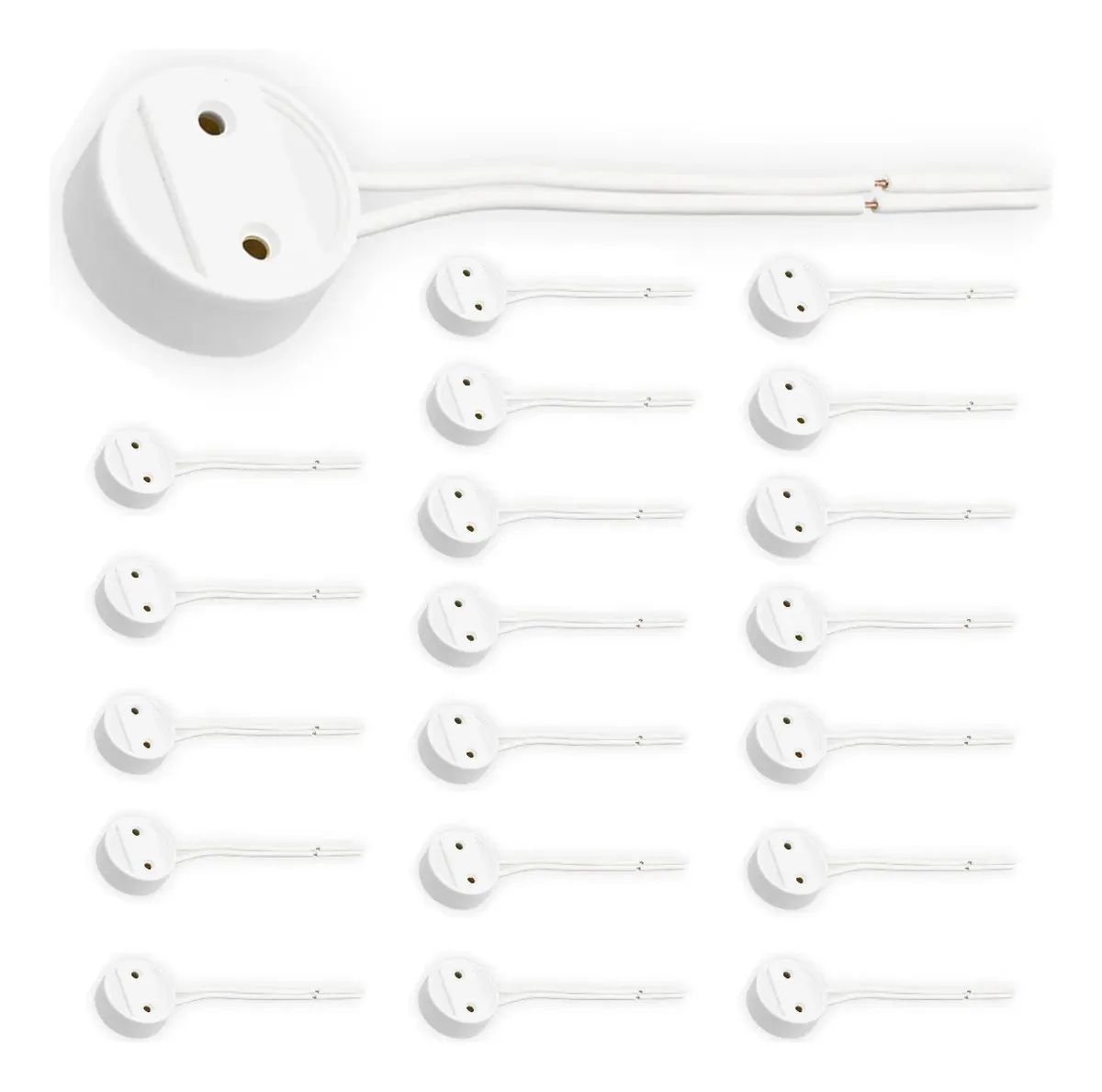 Jogo 100 Soquete P/ Lâmpada Led Fluore Tubo T8 C/ Rabicho Branco