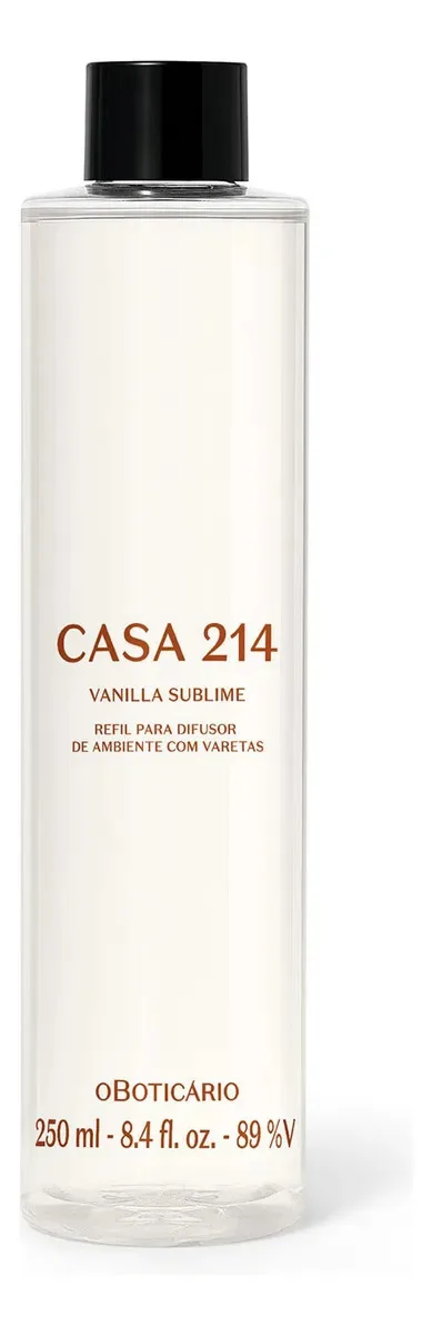 O Boticário Casa 214 Difusor Varetas Vanilla Refil 250ml