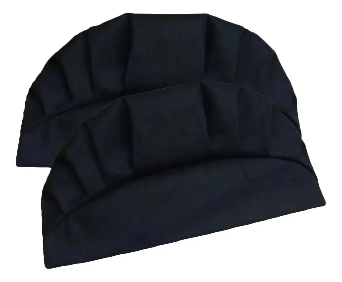 Kit 2 Toucas Preta Lisas De Cozinha Gorro Preto