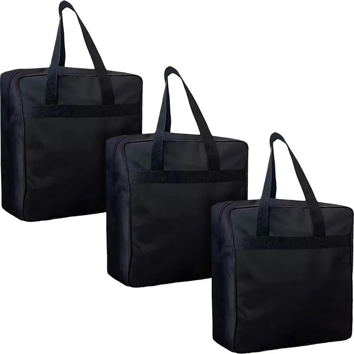 3 Bolsas Para Uniforme Escolar Ou Esportivo Alça De Ombro Preto - Kit 3 Bolsas De Uniforme