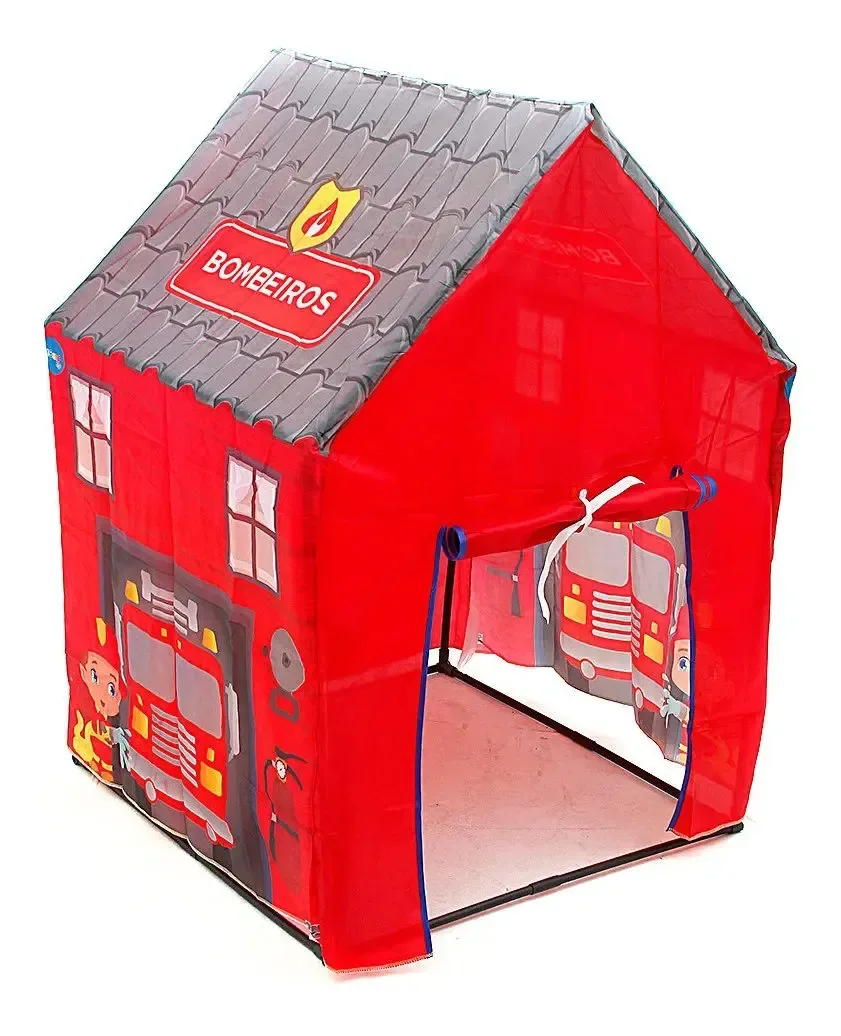 Cabana Para Crianças Barraca Infantil Bombeiro Casinha