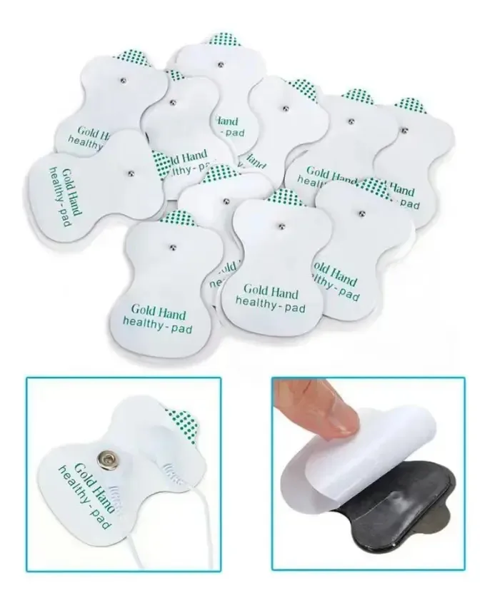 10 Eletrodo Pads Acupuntura Terapia Máquina Digital Massager Branco
