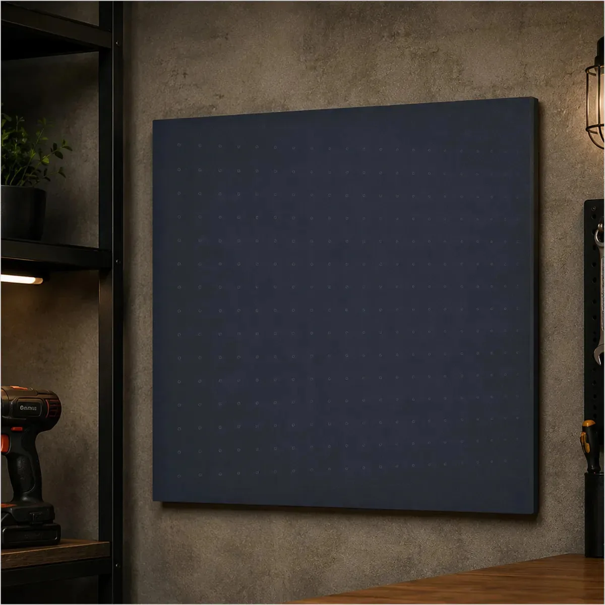 Painel Ferramentas Chapa Aço 970x640mm Suporta Até 40kg Preto