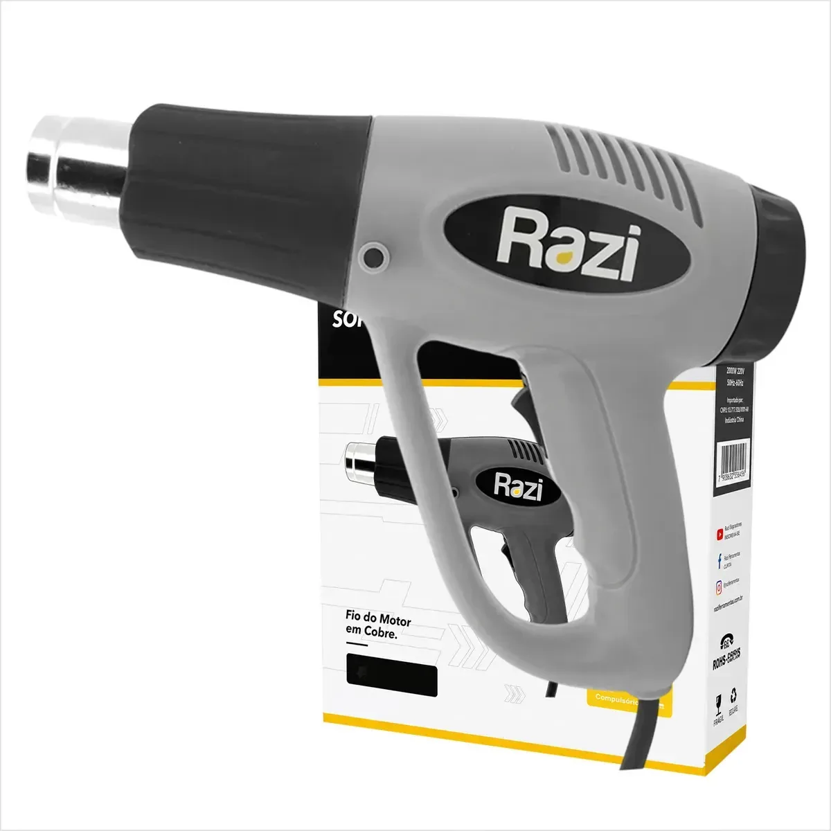 Razi Premium Duas Temperaturas Fluxo de Ar - Cinza
