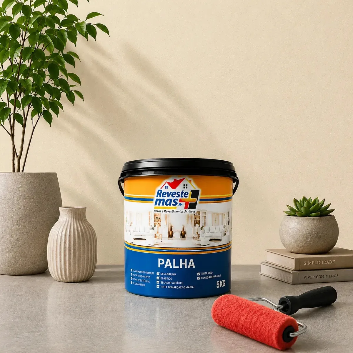 Textura Acrílica Reveste Mais para Parede Palha 5kg