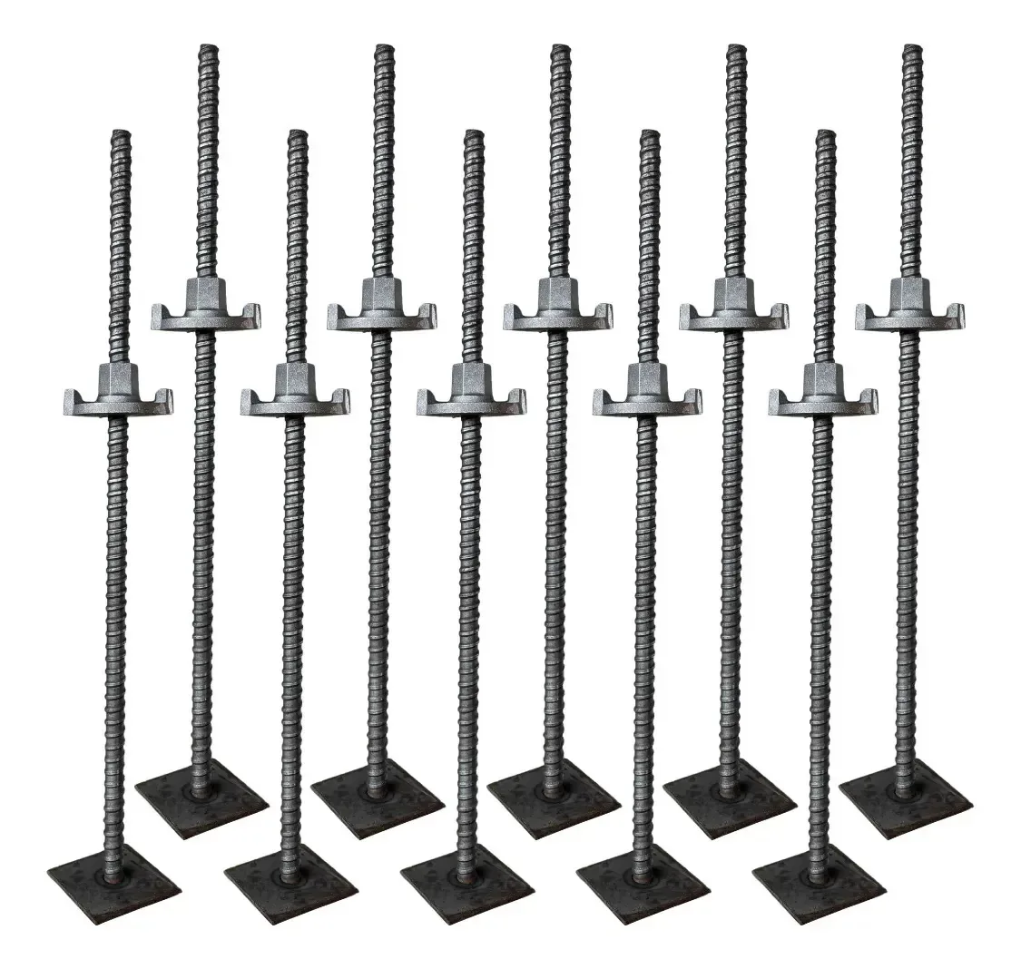 Barra De Ancoragem 5/8 80cm C/ Flange E Porca Kit 10 Uni