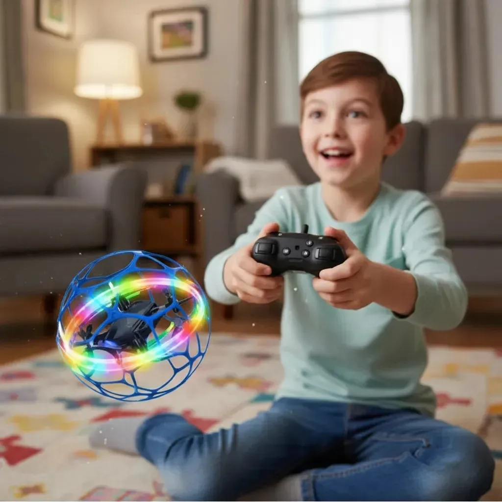 Drone de brinquedo Neemias Bechor X35 DRONE INDESTRUTÍVEL com a forma de com proteção Preto