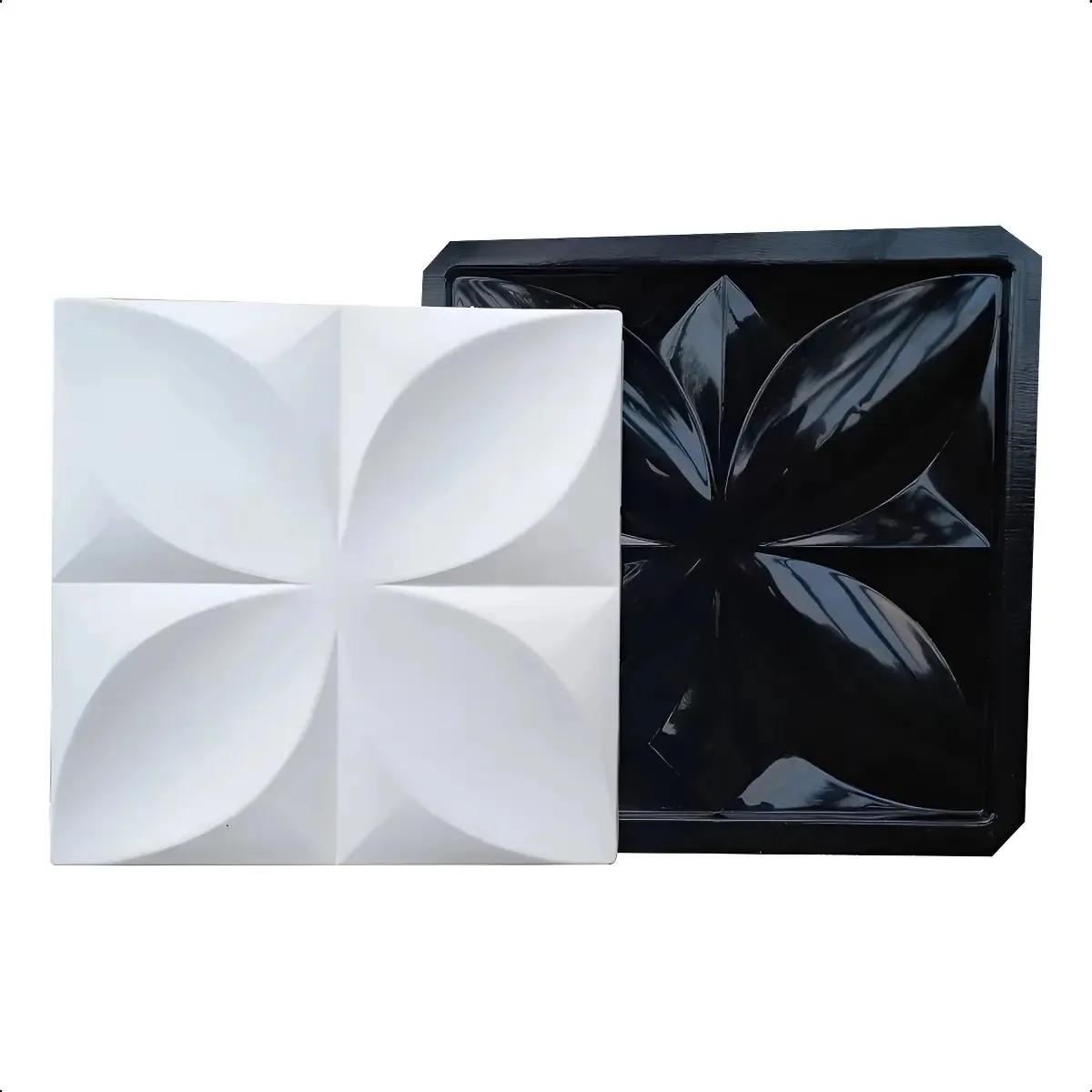 Forma 3d Pétala 30x30 Preto