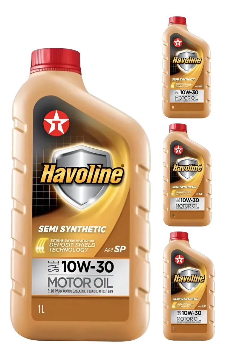 Kit 4l Óleo Motor 10w30 Havoline Texaco Semi Sintético