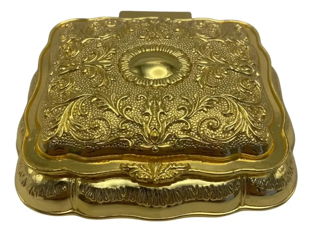 Porta Joias Zamac Dourado - 10x13x5cm - 22249 Dourado