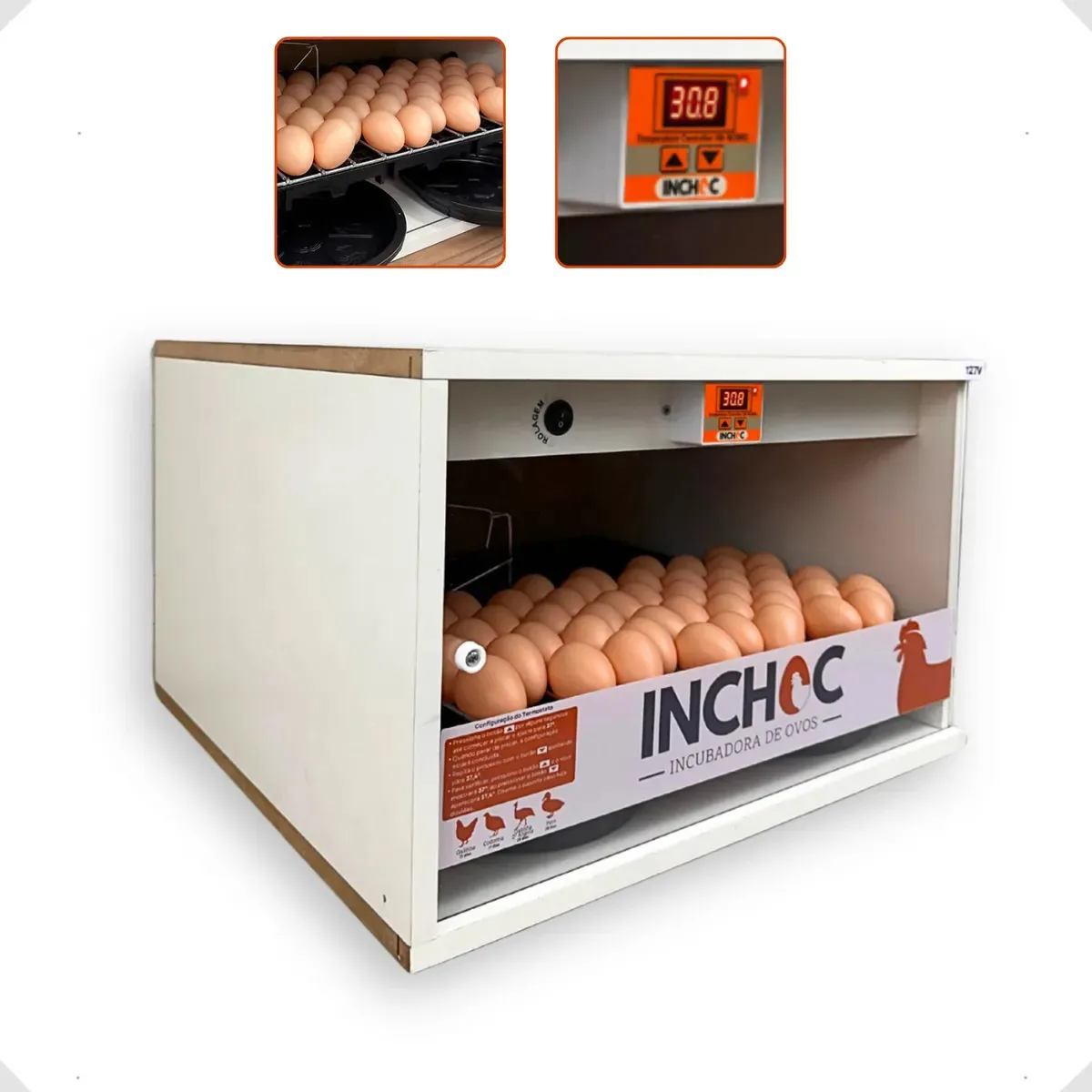 Chocadeira 100 Ovos Galinha + Rolagem Automatica Incubadora