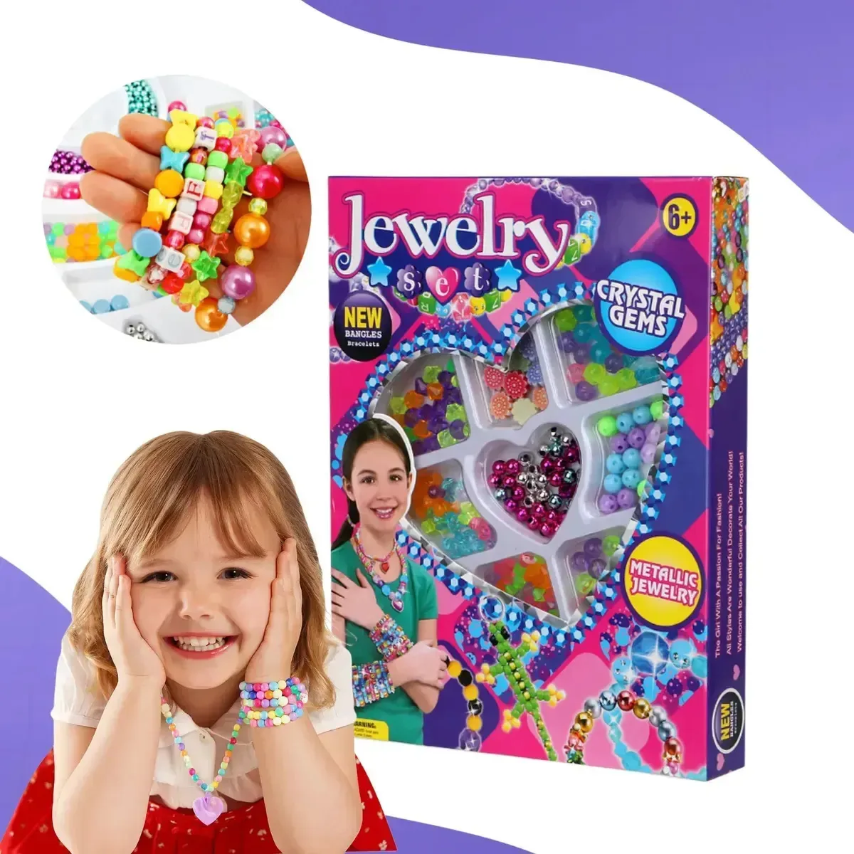 Kit Miçangas Pulseira Infantil Maleta Brinquedo