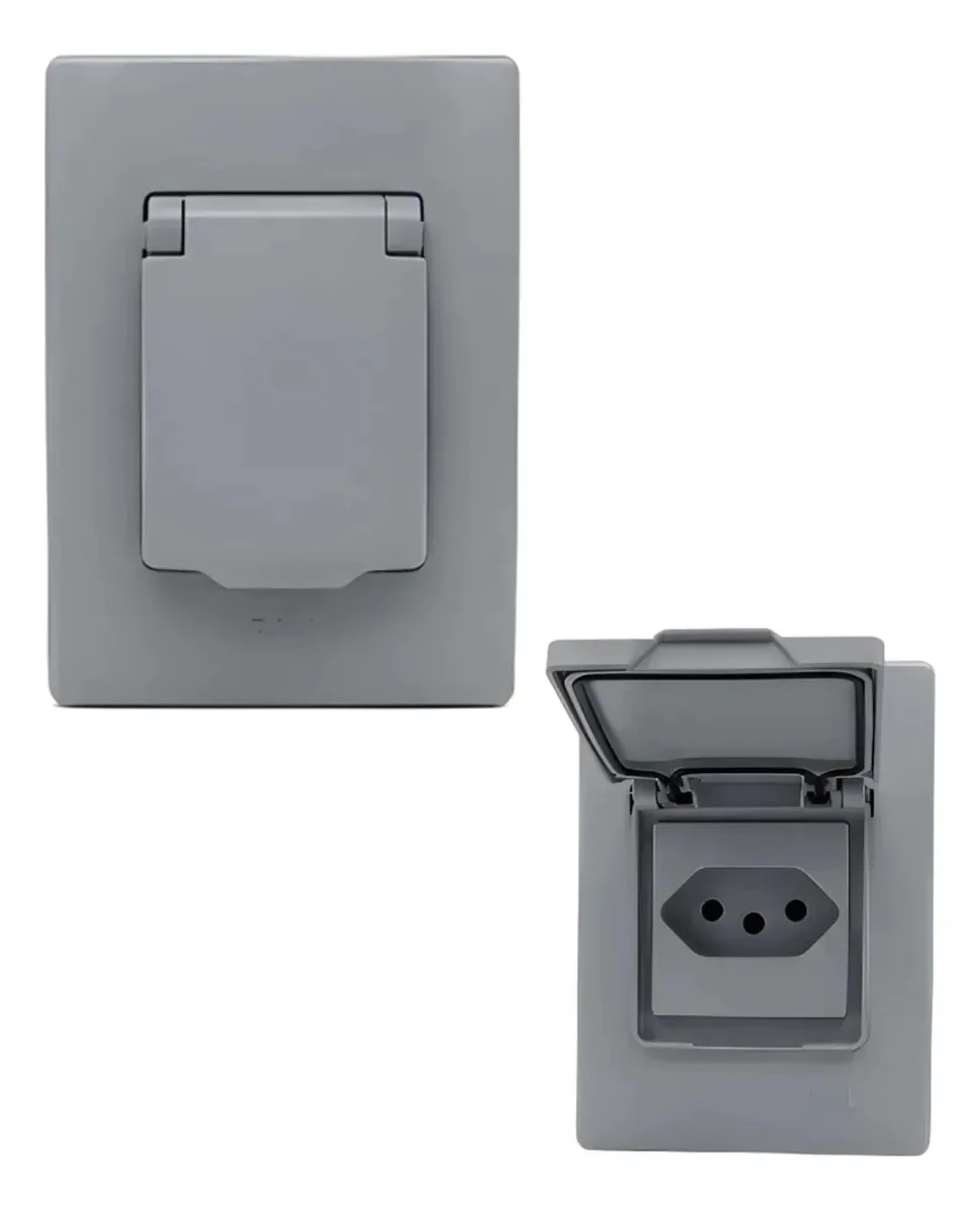 Kit com 2 Tomadas Pial Aquatic 10A com Tampa e Placa