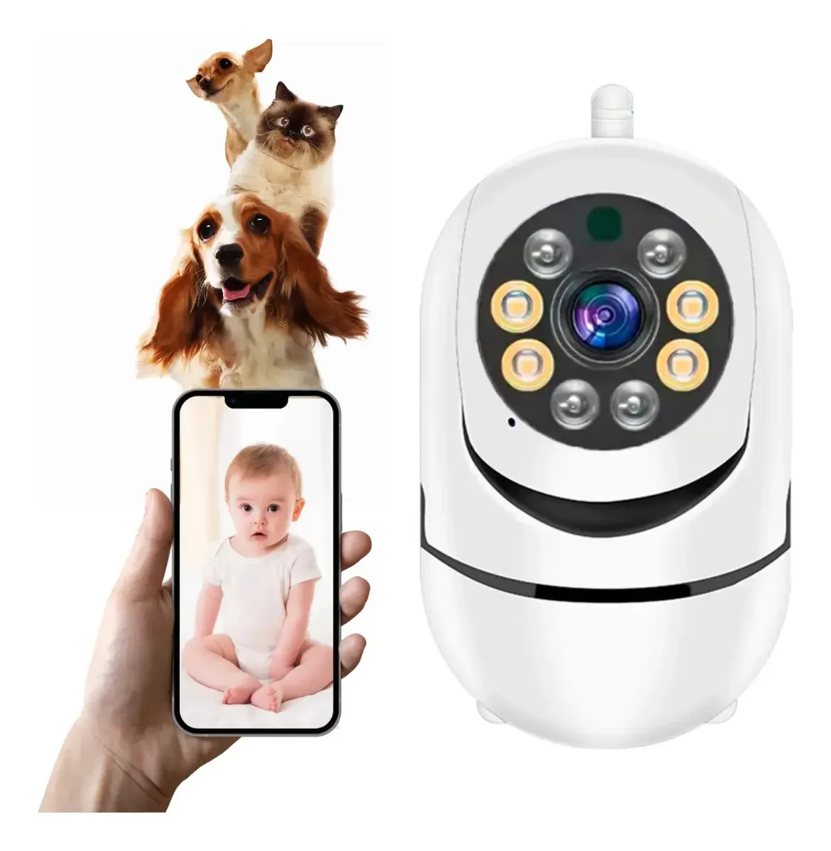 Câmera Yoosee Babá Eletrônica Wi-fi Visão Noturna Microfone Branco
