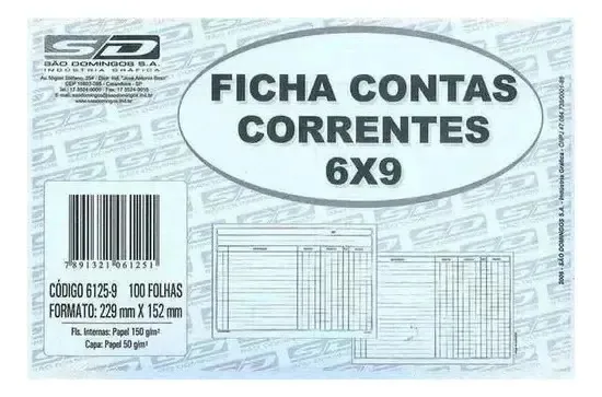 Ficha Conta Corrente Preven, Kit Com 300 Fichas